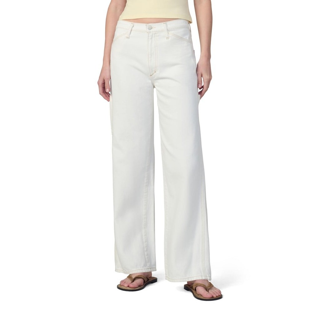 Joes Jeans The Baggy Carpenter Pant Milk White Wide Leg Denim  Size 24 NWT